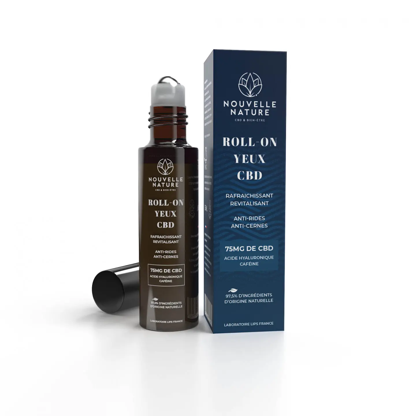 Sélection pots et tubes cosmétiques CBD Nouvelle Nature, soins visage barbe.