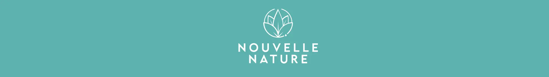 Logo Nouvelle Nature, CBD et bien-être, feuille chanvre stylisée.