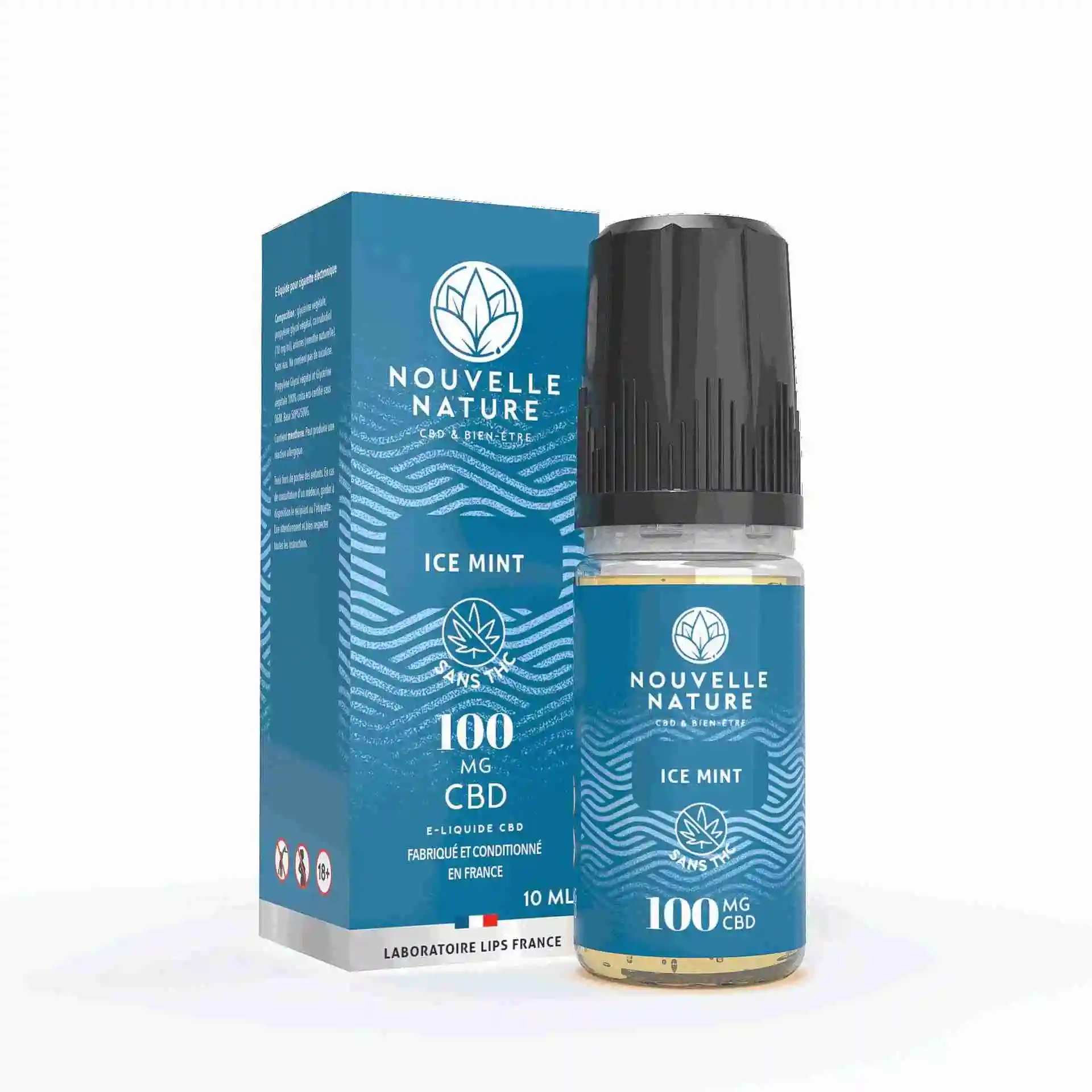 Flacon Nouvelle Nature, marque blanche, e-liquide vape CBD.